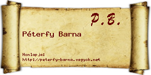 Péterfy Barna névjegykártya