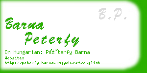 barna peterfy business card